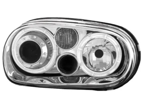 Přední světla VW Golf IV 97-04 Angel Eyes chrom - Špičková kvalita